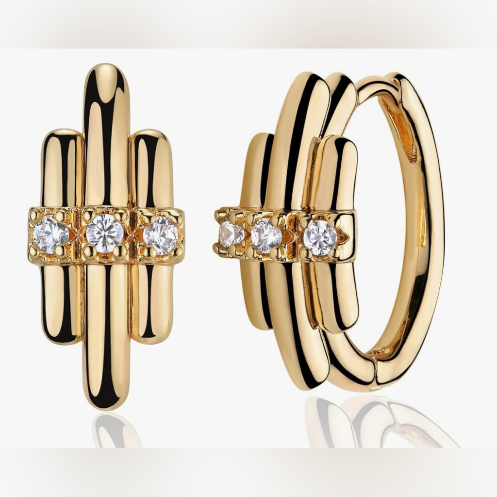 Gorgeous Lord Taylor 14kt Dip Topaz Unique Hoop Earrings 45$